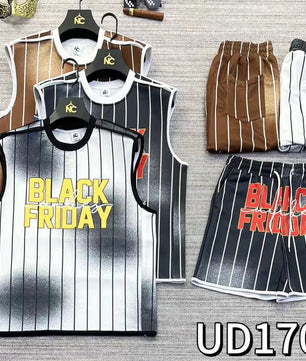 Ensemble débardeur et short rayés « Black Friday »,