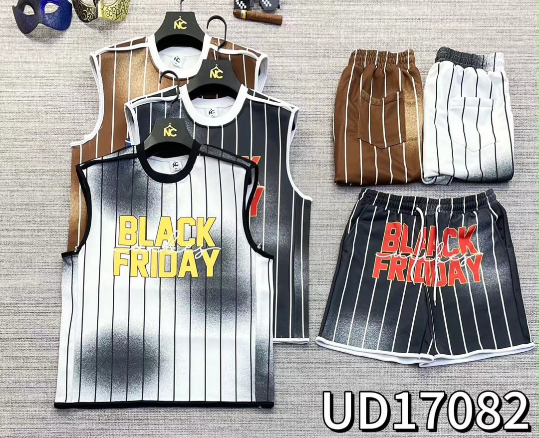 Ensemble débardeur et short rayés « Black Friday »,