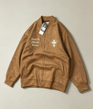 Blouson Daim Effet Vintage Croix