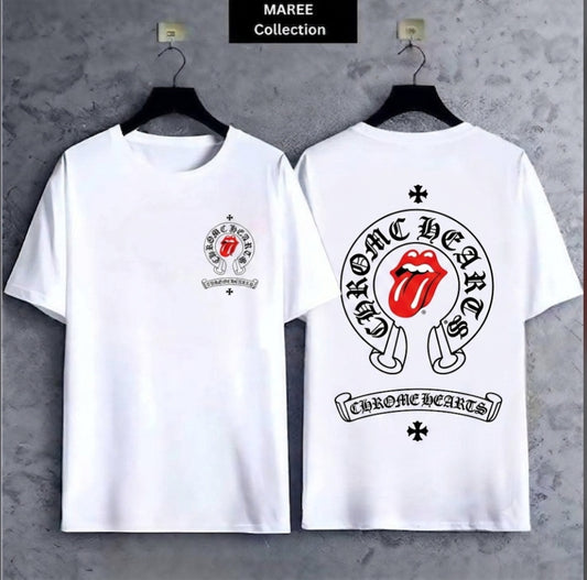 T-shirts rouge et blanc.