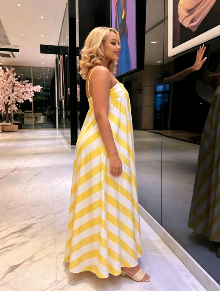 Robe Balade Jaune et Blanche