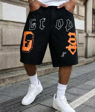 Short Graph Block Oversize Noir