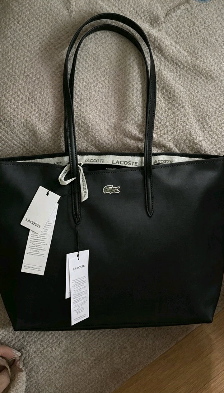 Sac Tote Lacoste Simili Cuir Noir