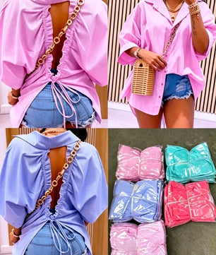 Chemise Oversize Dos Ouvert