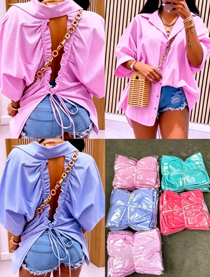 Chemise Oversize Dos Ouvert