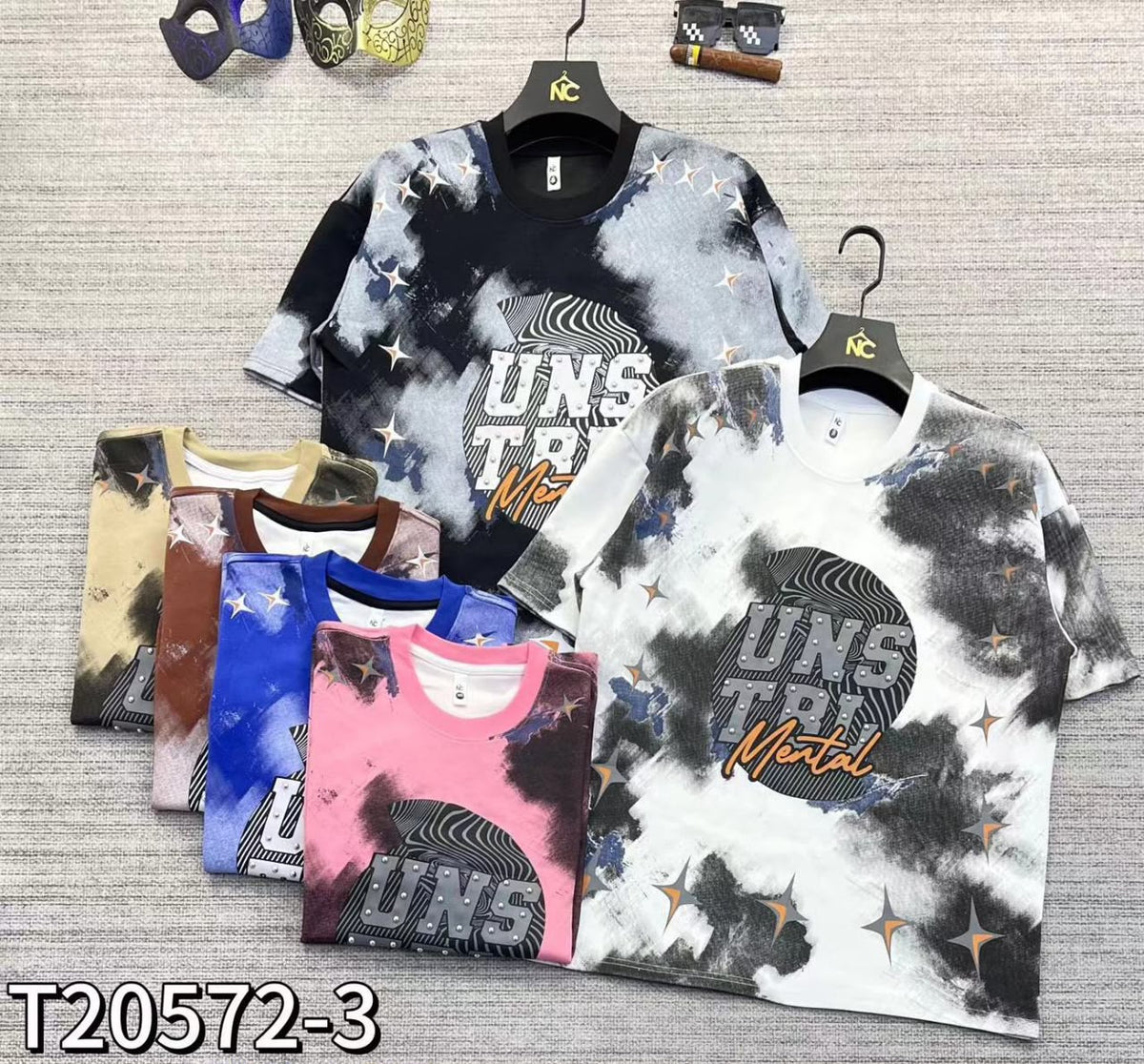 T-shirt unisexe effet tie-dye étoilé – 6 coloris
