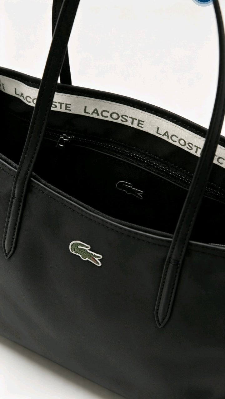 Sac Tote Lacoste Simili Cuir Noir