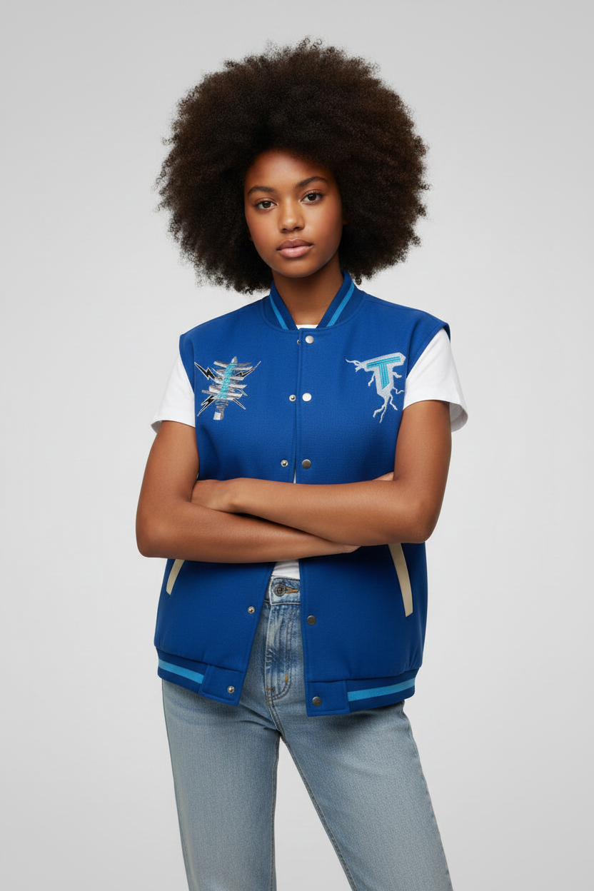 Pull bleu sans manches