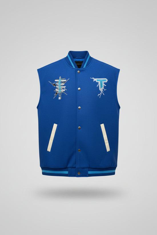 Pull bleu sans manches