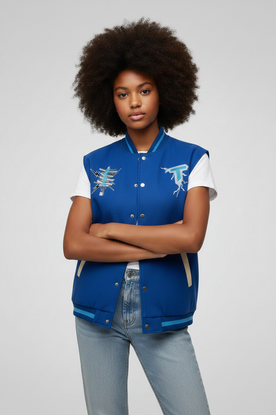 Pull bleu sans manches
