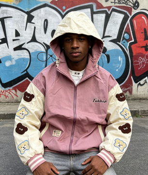 - Veste Teddy Ourson à Capuche – Rose Poudré