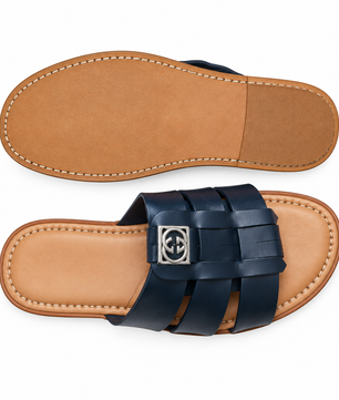 Slide Franges Navy