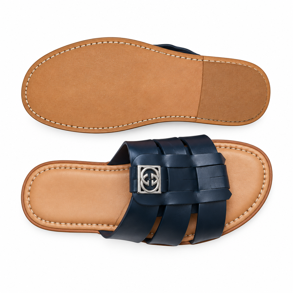 Slide Franges Navy