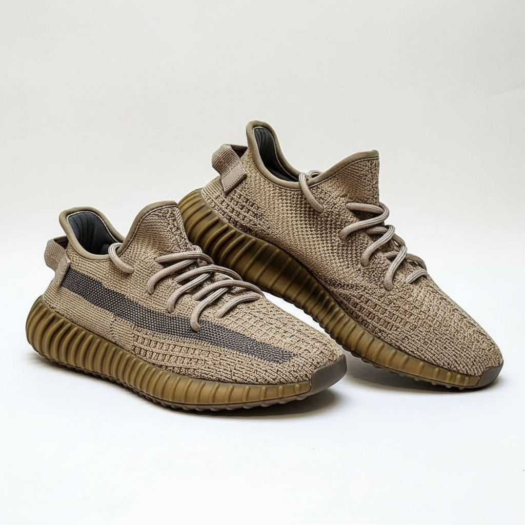 Sneakers beige fond blanc