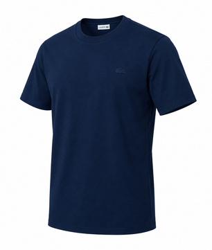 T-shirt bleu marine vu de trois-quarts droit