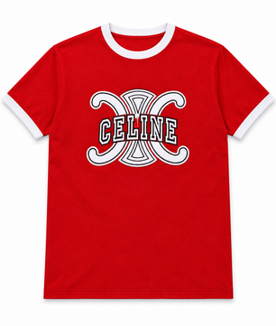 T-shirt rouge sur fond blanc