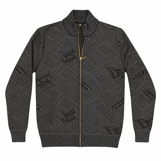 Veste zippée à motifs, présentation soignée