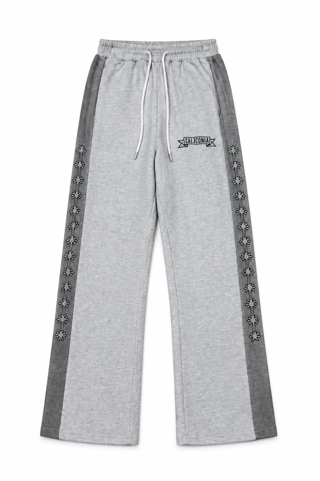 Vue de face du pantalon ample gris anthracite